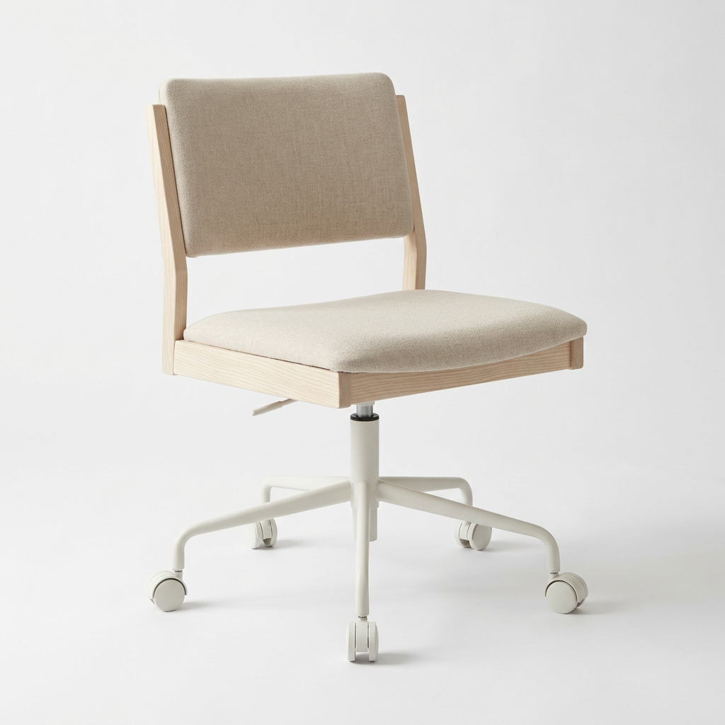 Scandinavian Upholstered Swivel Desk Chair