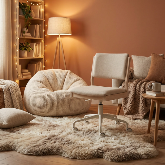 Scandinavian Upholstered Swivel Desk Chair