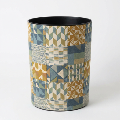 Geometric Patchwork Waste Bin