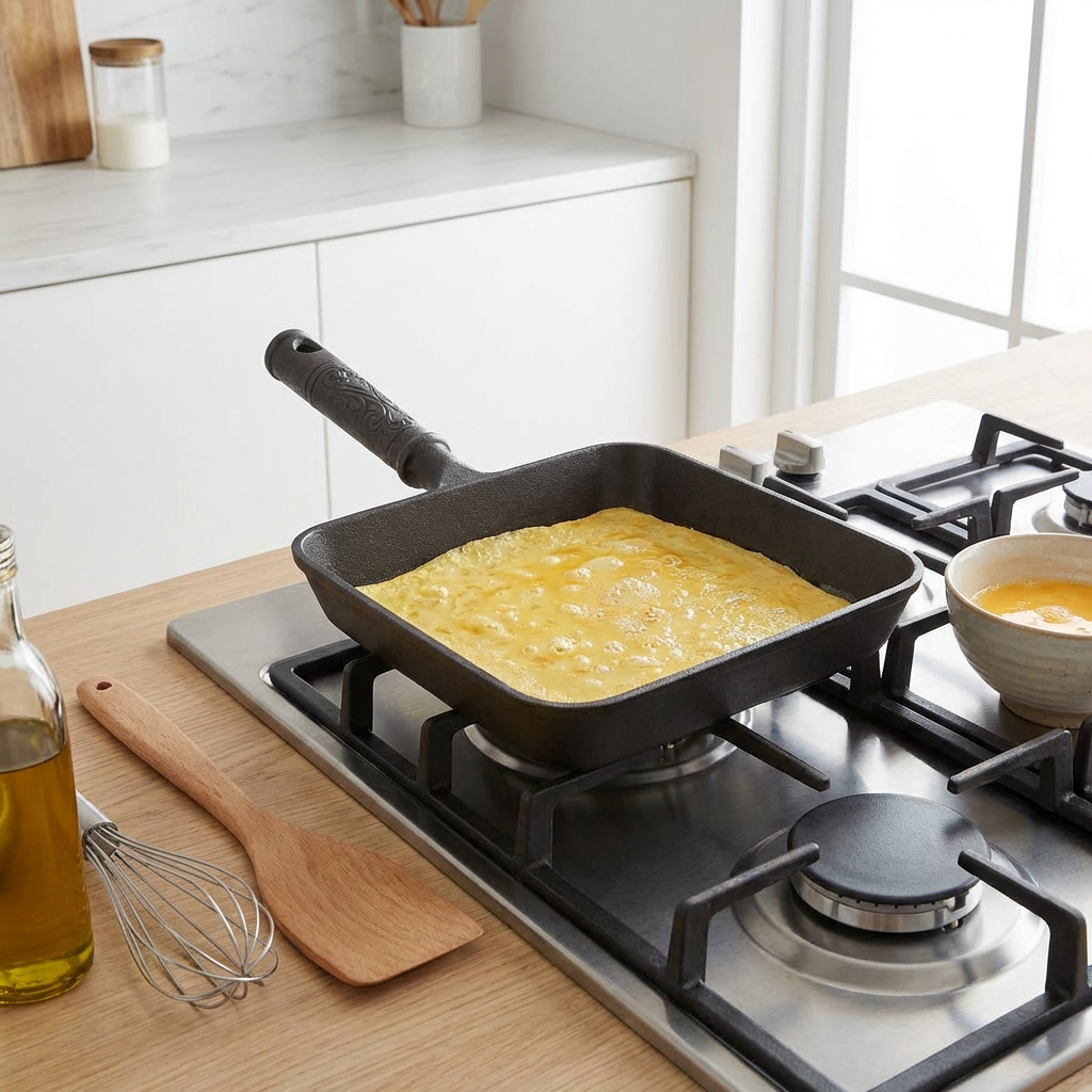 Pre-Seasoned Cast Iron Square Skillet Pan