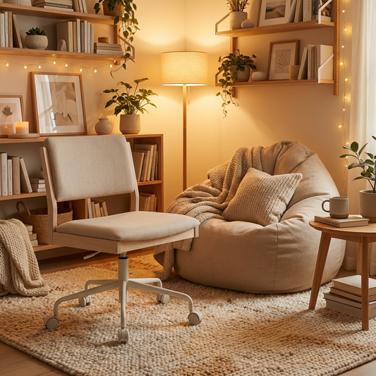 Scandinavian Upholstered Swivel Desk Chair