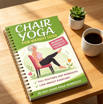 30-Day Chair Yoga Weight Control Spiral-Bound Notebook & Step-by-Step Exercise Guide